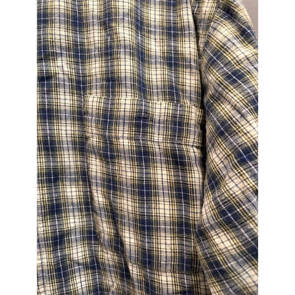 Bugle Boy Classics Shirt Mens 2XL Navy Cream Plaid Button Down Long Sleeve - Picture 2 of 9